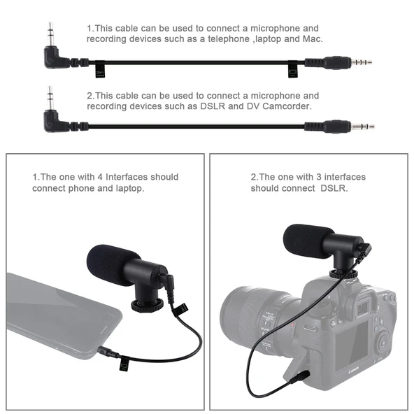 PULUZ Canlı Yayın Akıllı Telefon Video Vlogger Seti Mikrofon Tripod ve Telefon Tutucu Siyah - 4