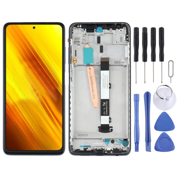 Xiaomi Poco X3 NFC Poco X3 Siyah Çerçeveli Orijinal LCD Ekran Dokunmatik Panel