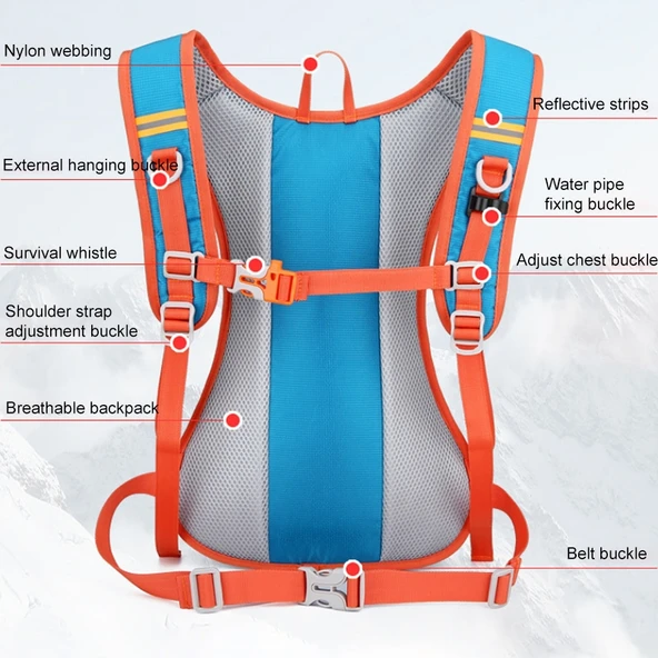 HAWEEL Siyah Outdoor Kamp Bisiklet Koşu Su Torbalı Sırt Çantası - 4