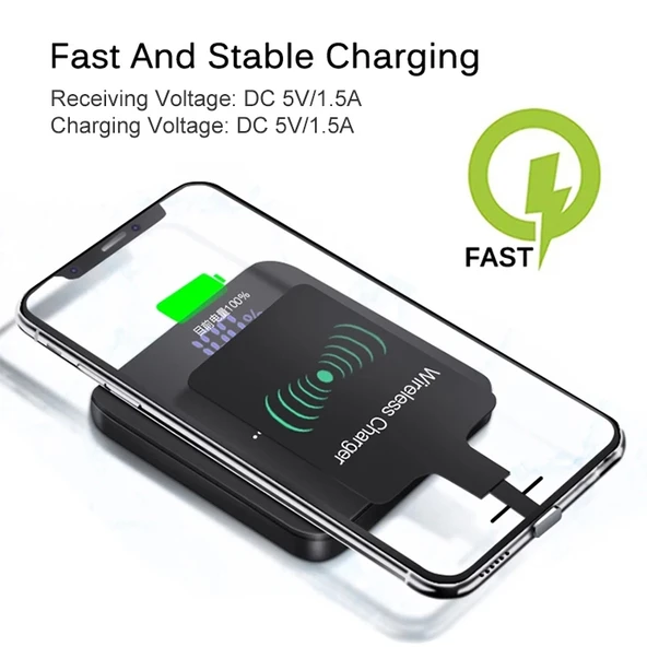 Kablosuz Şarj Alıcısı Mobil Telefon Şarj Endüksiyon Bobini Yaması Yerli TYPE-C Alıcı - 4