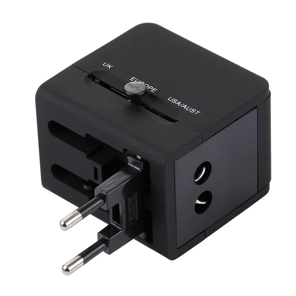 5V 2.1A Çift USB Güç Prizi Şarj Adaptörü Siyah UK EU US AU Fiş - 6
