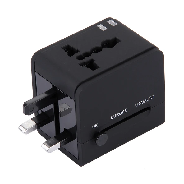 5V 2.1A Çift USB Güç Prizi Şarj Adaptörü Siyah UK EU US AU Fiş - 5