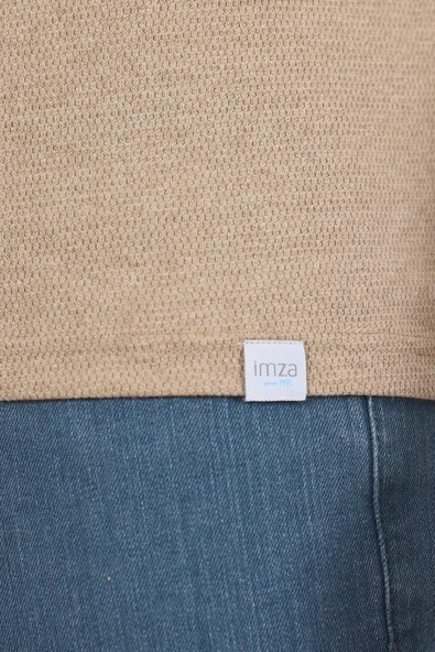 Kahverengi Kısa Kol Düz Suprem Polo Yaka Cepsiz Pamuklu Casual Slim Fit Tişört 1011250164_402 - Resim 5