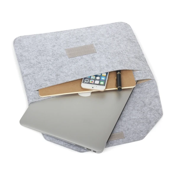 11.6 inç Evrensel Gri Yumuşak Laptop Kılıfı MacBook Air 11.6 inç için Keçe Çanta