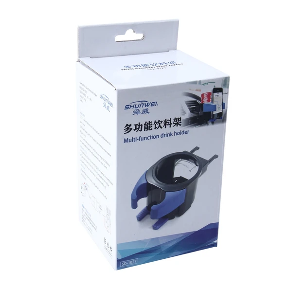 SHUNWEI SD-1027 Çok Fonksiyonlu Araç Hava Menfezi Telefon ve Bardak Tutucu Siyah - 8