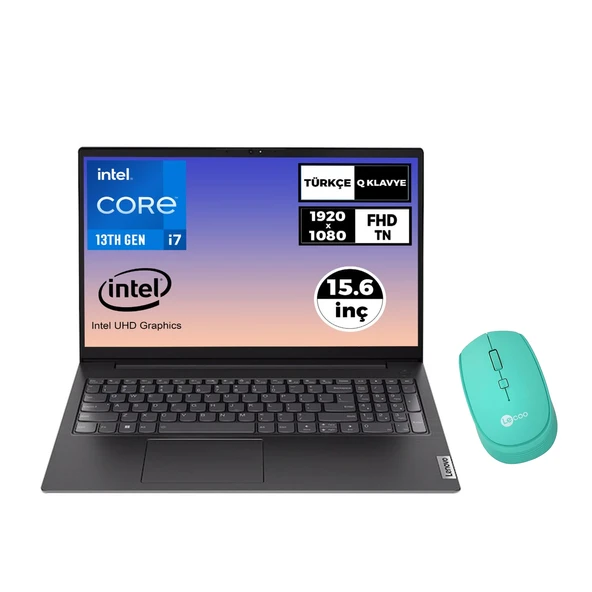 Lenovo V15 Gen 4 i7-1355U 8GB 512GB SSD 15.6" FHD Freedos Laptop + Mouse 83A100KXTR 024 - Resim 2