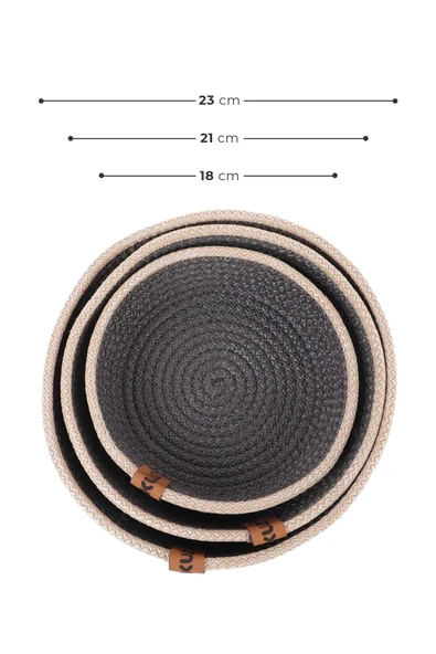 Hasır Sepet 3 Lü Düzenleyici, 3 Lü Sepet Takımı, Jüt Sepet Organizer 3lü Banyo Düzenleyicisi - 5