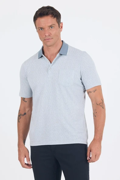 Gri Kısa Kol Polo Yaka Cepli Classic Standart Beden Tişört 1011250171 ürün görseli