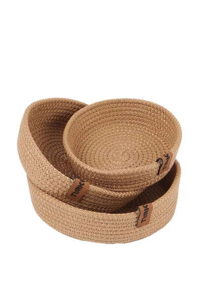 Hasır Sepet 3 Lü Düzenleyici, 3 Lü Sepet Takımı, Jüt Sepet Organizer 3lü Banyo Düzenleyicisi - 7