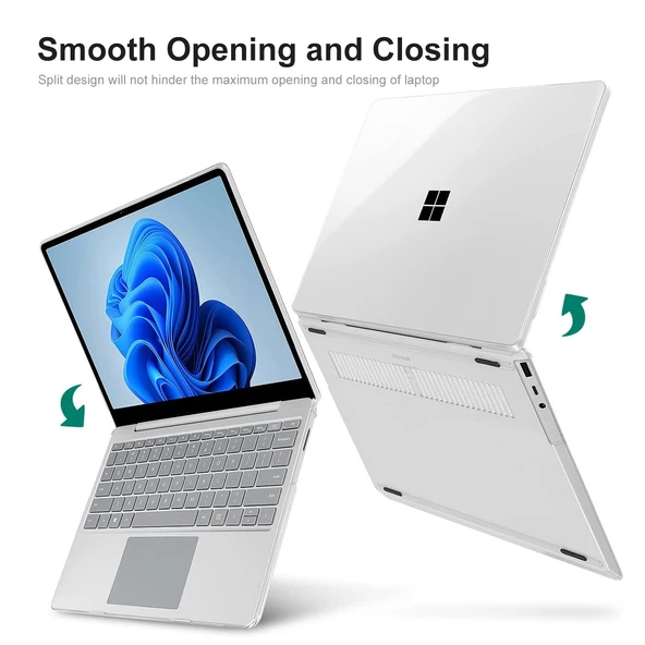 Microsoft Surface Laptop Go 1 ve 2 124 Inç Kristal Şeffaf Sert Kılıf Darbeye Dayanıklı - 4