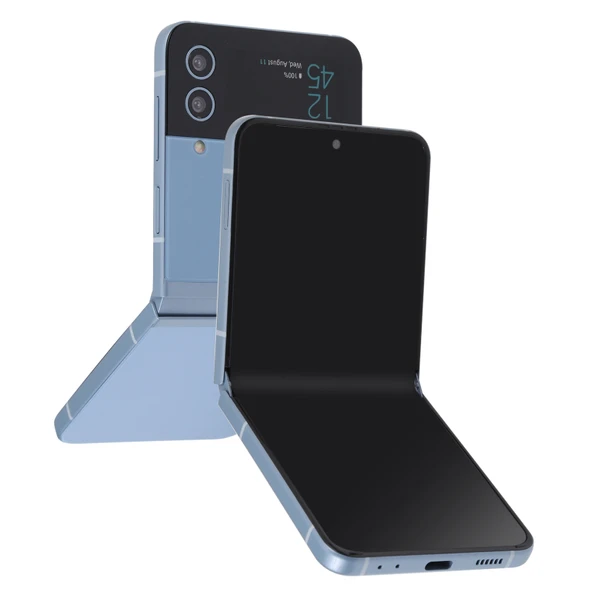 Samsung Galaxy Z Flip4 Mavi Ekran Çalışmayan Sahte Dummy Gösterim Modeli