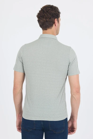 Koyu Yeşil Kısa Kol Düz Suprem Polo Yaka Cepsiz Pamuklu Casual Slim Fit Tişört 1011250162_700 - Resim 5