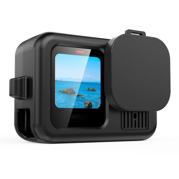 GoPro HERO13 Black Siyah Silikon Koruyucu Kılıf Bileklik ve Lens Kapağı