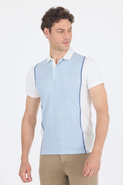 Kısa Kol Baskılı Jakarlı Polo Yaka Cepsiz Slim Fit Tişört 1011250122 ürün görseli