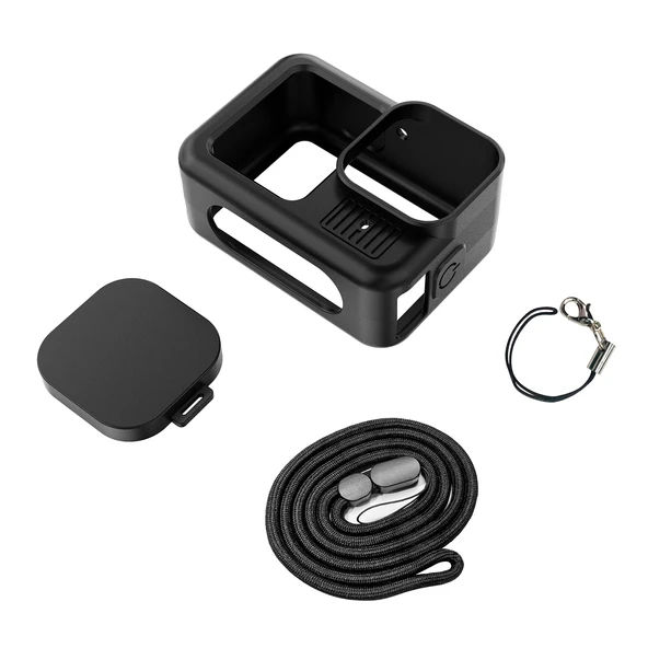 GoPro HERO13 Black Siyah Silikon Koruyucu Kılıf Bileklik ve Lens Kapağı - 7