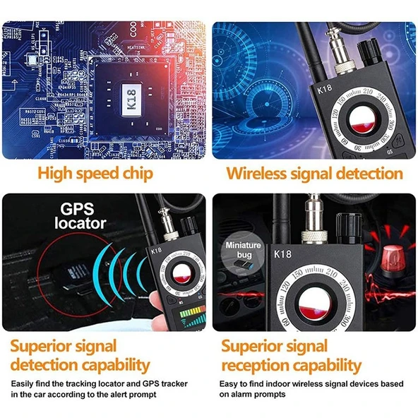 ZS-k18 GPS Takip GSM Dinleme Cihazı Bulucu Kablosuz Kamera Dedektörü US Priz Modeli - 4
