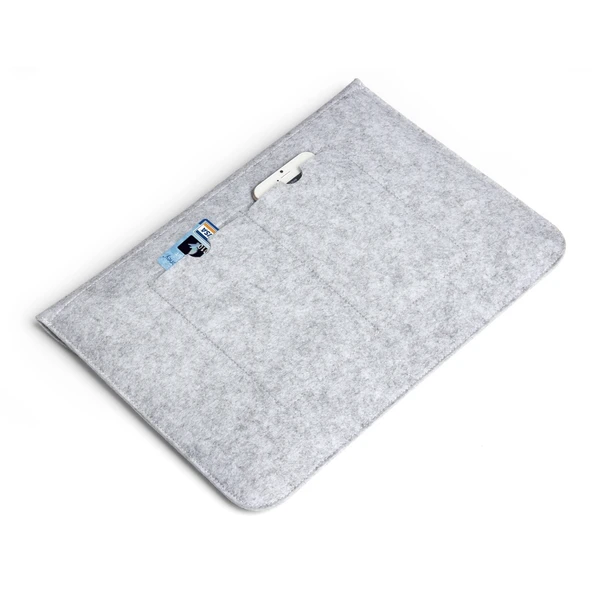 11.6 inç Evrensel Gri Yumuşak Laptop Kılıfı MacBook Air 11.6 inç için Keçe Çanta - 6