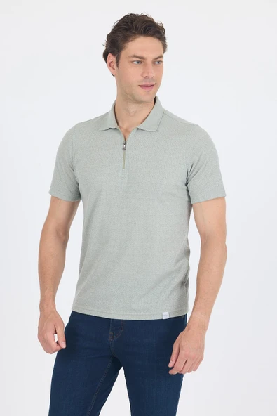 Koyu Yeşil Kısa Kol Düz Suprem Polo Yaka Cepsiz Pamuklu Casual Slim Fit Tişört 1011250162_700 ürün görseli 1