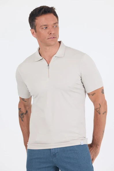 Taş Rengi Kısa Kol Düz Suprem Polo Yaka Cepsiz Esnek Casual Slim Fit Tişört 1011250161_610 ürün görseli