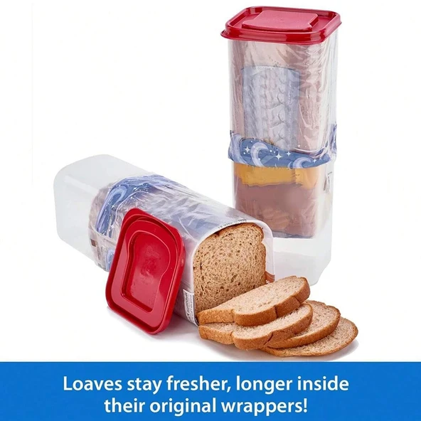 Beyaz Plastik Ekmek ve Tost Saklama Kutusu - 3