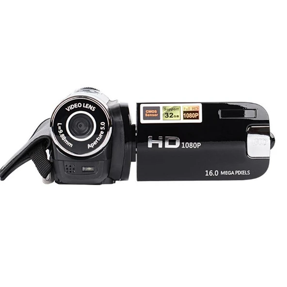 16X Dijital Zoomlu HD 16 Megapiksel Ev ve Seyahat DV Kamera Siyah ABD Fişi - 4
