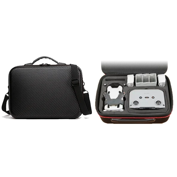 DJI Mini 4 Pro Uyumlu PU Deri Omuz Çantası RC2 Kumanda İçin - 1