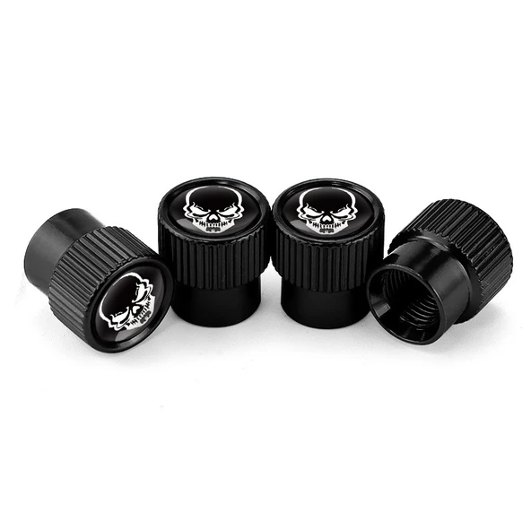 4lü Set Siyah Evrensel Alüminyum Araba Lastik Sibop Kapağı İskelet Model - 3