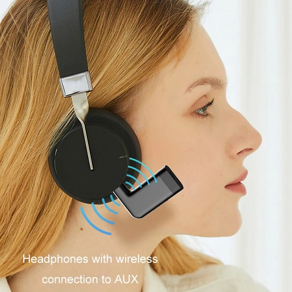 S18 Araç Mini AUX Ses Adaptörü Kablosuz Bluetooth 5.0 Alıcı - 4