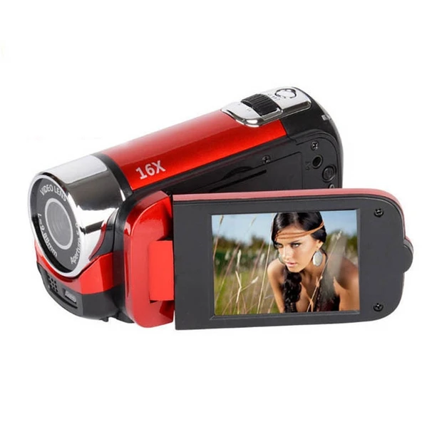 16X Dijital Zoomlu HD 16 Megapiksel Ev ve Seyahat DV Kamera Kirmizi ABD Prizi - 3