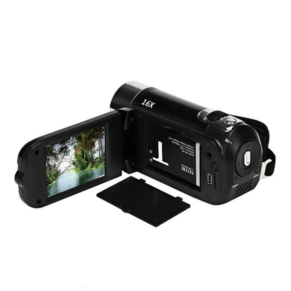 16X Dijital Zoomlu HD 16 Megapiksel Ev ve Seyahat DV Kamera Siyah ABD Fişi - 3
