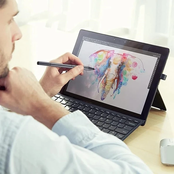 Microsoft Surface Serisi Uyumlu Siyah Basınçlı Dokunmatik Kapasitif Kalem - 7