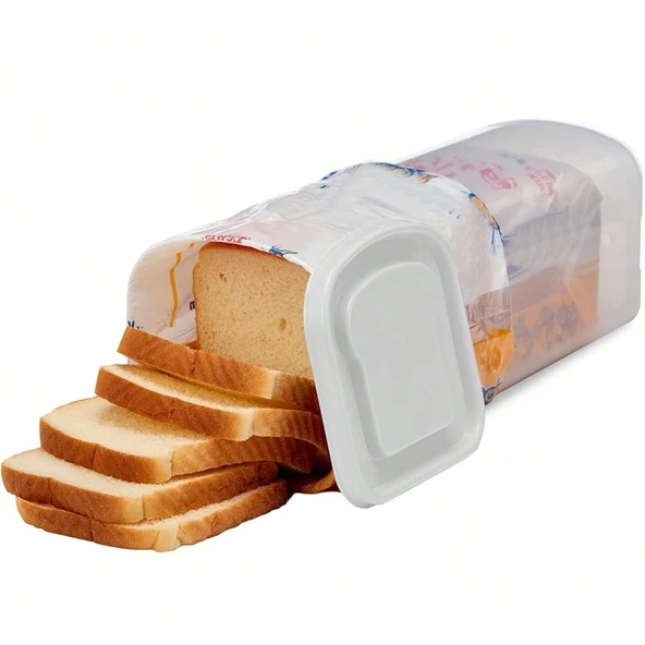 Beyaz Plastik Ekmek ve Tost Saklama Kutusu