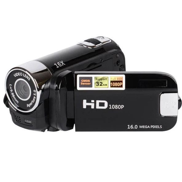 16X Dijital Zoomlu HD 16 Megapiksel Ev ve Seyahat DV Kamera Siyah ABD Fişi - 2