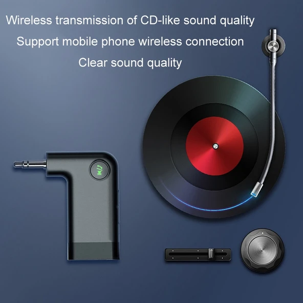 S18 Araç Mini AUX Ses Adaptörü Kablosuz Bluetooth 5.0 Alıcı - 7