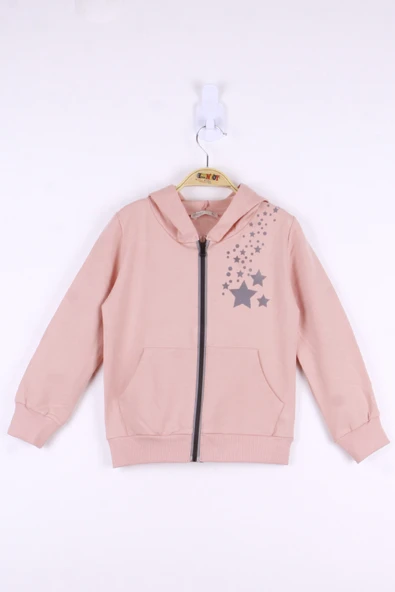 Toontoy Kız Çocuk Yıldız Baskılı Hırka - 5