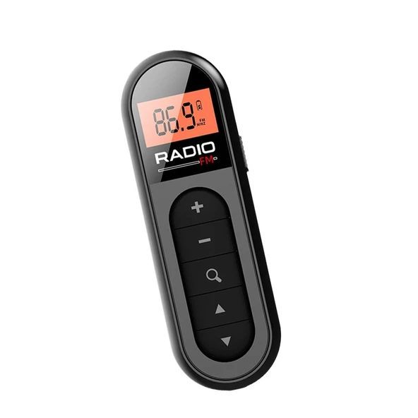 Mini Cep FM Radyo Yaka Klipsli Şarjlı Walkman Siyah
