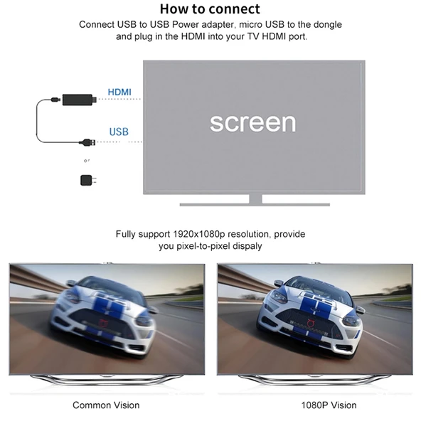 M4 Plus Kablosuz WiFi Ekran Alıcısı Airplay Miracast DLNA 1080P HDMI TV Stick iPhone Samsung ve Android Telefonlar için - 11