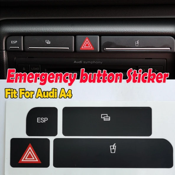 Audi A4 Acil Çift Flaş Düğme Tamir Sticker Sol Direksiyon Karton Kutulu - 4