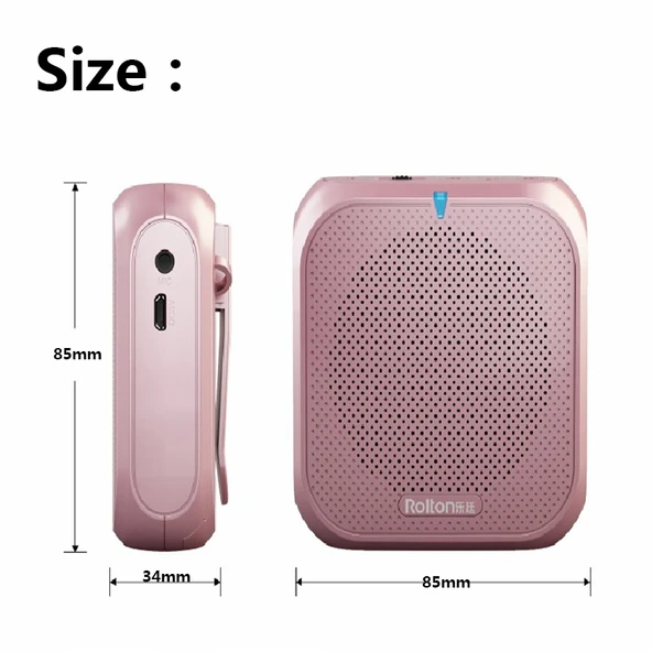 Rolton K400 Mini Ses Hoparlörü Megafon Ses Yükseltici FM Radyo TF MP3 Destekli Siyah - 2