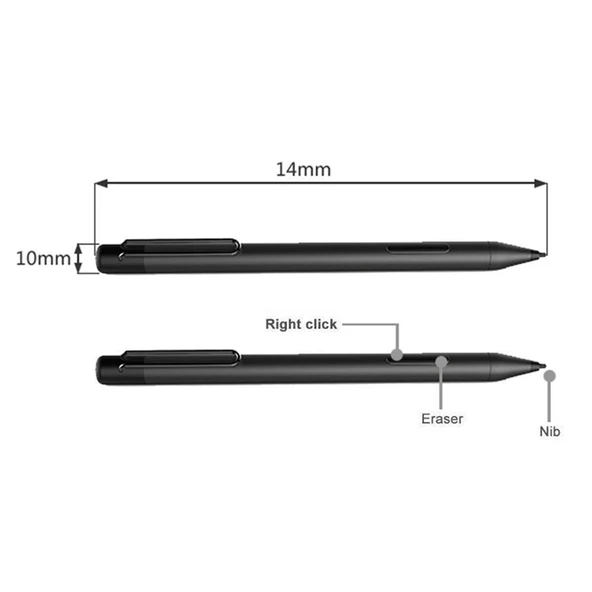 Microsoft Surface Serisi Uyumlu Siyah Basınçlı Dokunmatik Kapasitif Kalem - 3