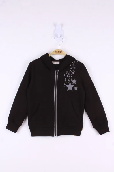 Toontoy Kız Çocuk Yıldız Baskılı Hırka - 6