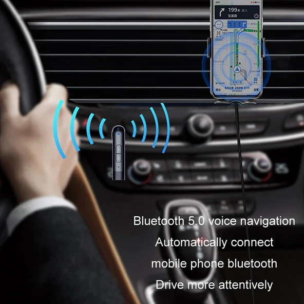 S18 Araç Mini AUX Ses Adaptörü Kablosuz Bluetooth 5.0 Alıcı - 10