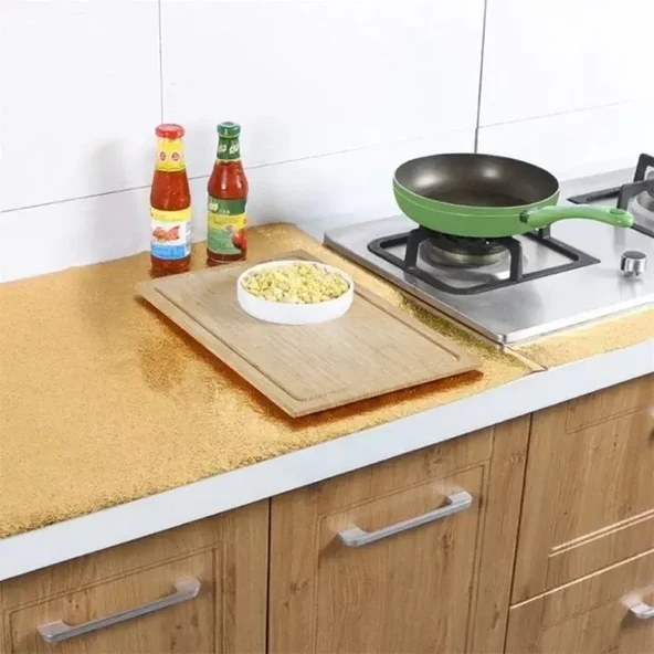 Yapışkanlı Gold Mutfak Tezgah Folyosu - 2