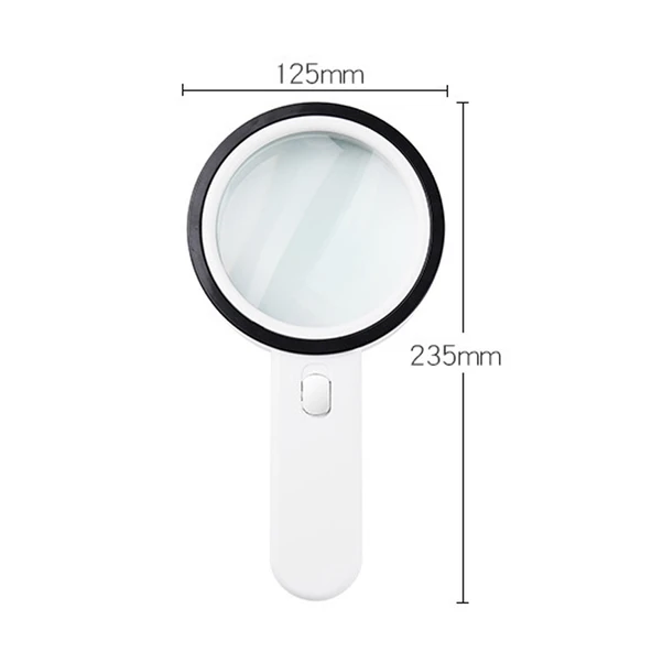 125mm 13 LED Işıklı 30X Büyüteç Mor Işıklı Öğrenci ve Yaşlı Okuma ve Bakım Büyüteci - 6