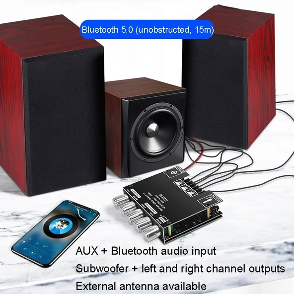 ZK MT21 Bluetooth Dijital Amplifikatör Modülü 50W x 2 + 100W 2.1 Kanal - 8