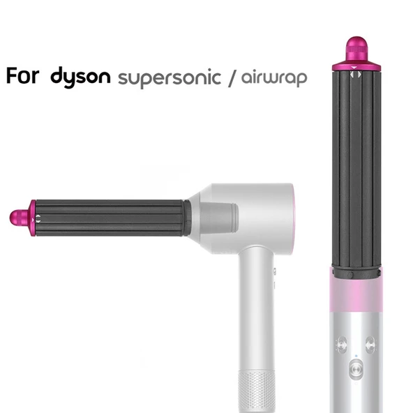 Dyson Airwrap Saç Kurutma Makinesi İçin 18.6cm Uzun Bukle Varili Kısa Adaptörlü Gül Kurusu - 4