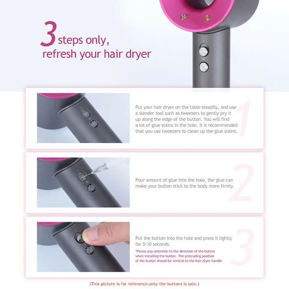Dyson Saç Kurutma Makinesi HD01 HD02 HD03 HD04 HD08 Uyumlu 4lü Anahtar Düğme Seti - 4