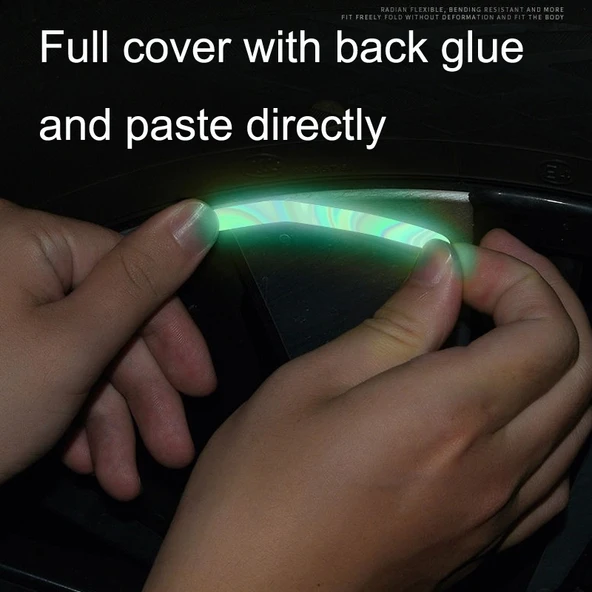 20 Parça Araba Gökkuşağı Jant Reflektörlü Lastik Işıklı Uyarı Süsü - 4