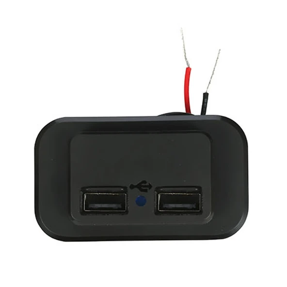 4.8A Çift USB Araç Şarj Cihazı Siyah Otomatik Yaylı Kapaklı Deliksiz - 2