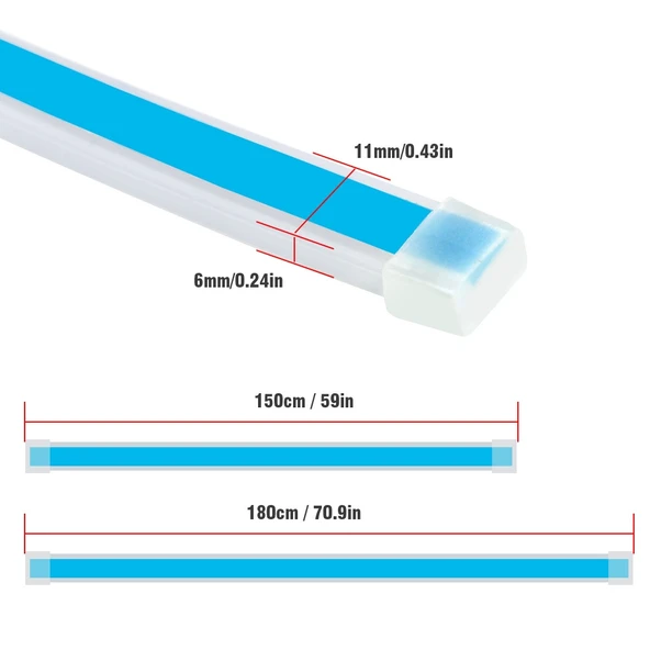 Araba LED Streamer Dekoratif Kaput Atmosfer Işığı Kumandalı APP Renkli Işık 1.8 Metre - 3